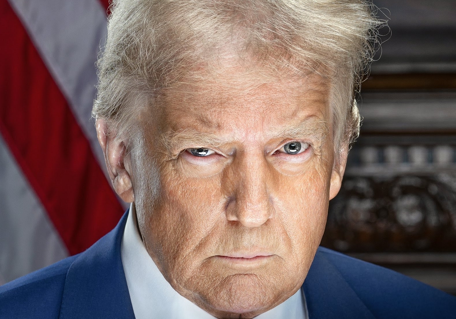 Equipo de Donald Trump hace publico su retrato oficial como presidente de EE. UU.