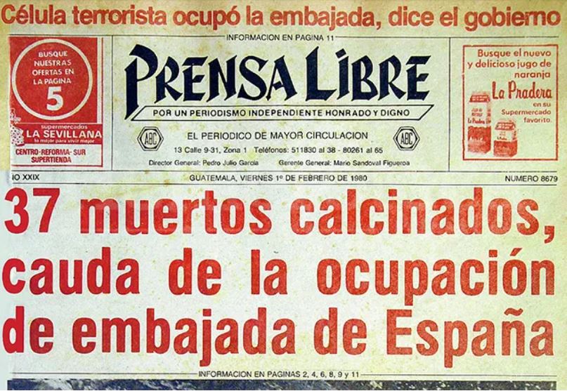 Gobierno de Guatemala reconoce responsabilidad por incendio de embajada de España en 1980