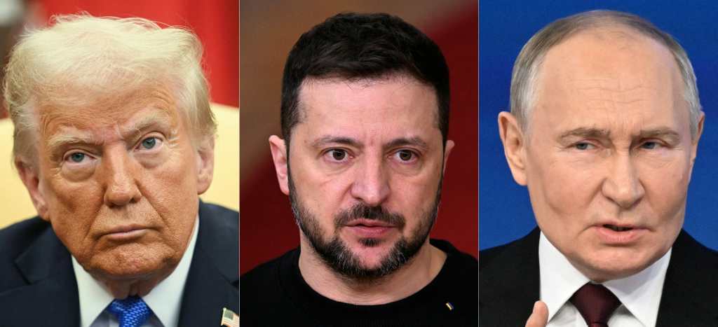 Trump, Zelenski y Putin