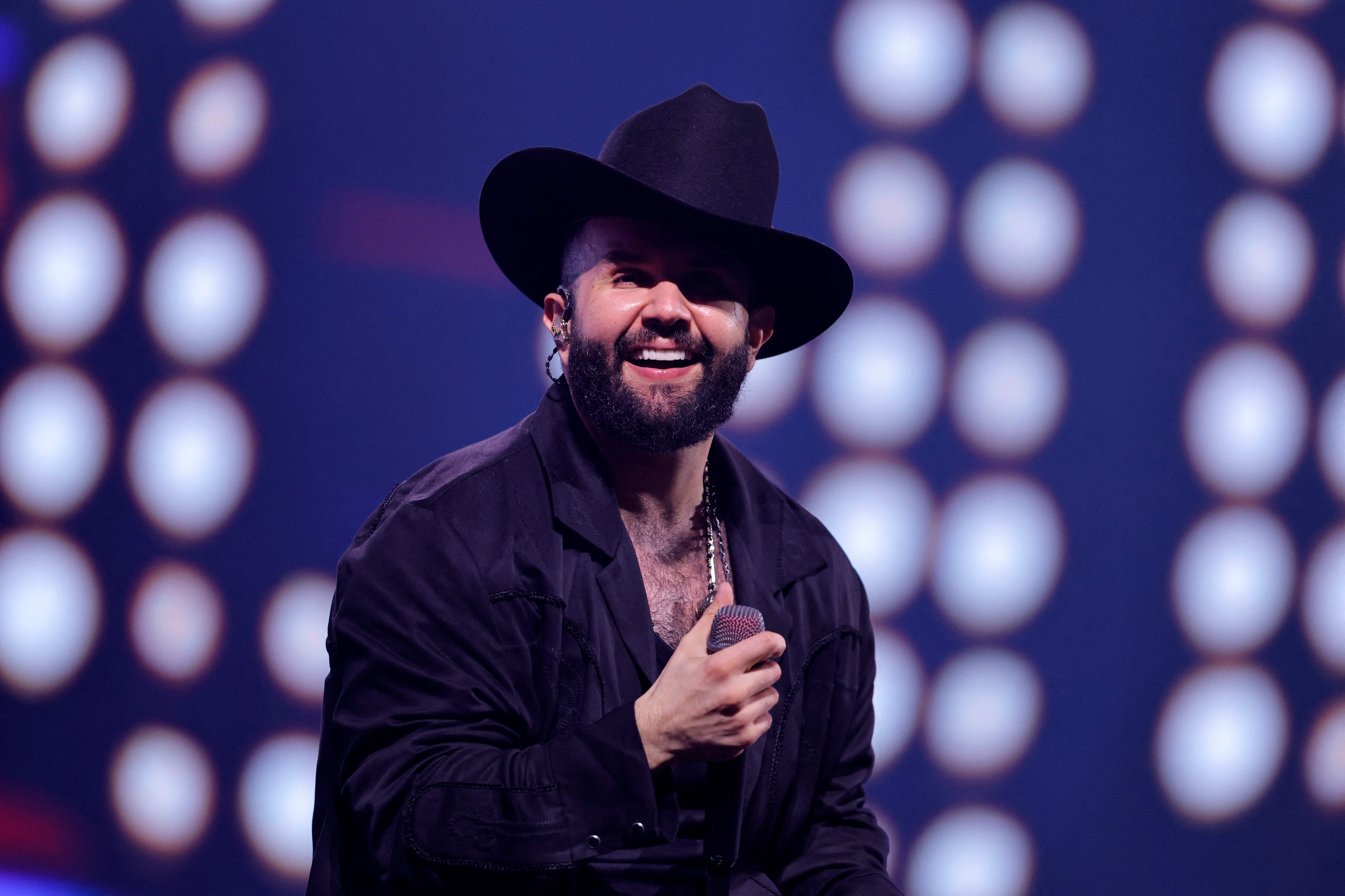 Mexican singer Carin Leon performs performs during the 64th Vina del Mar International Song Festival in Vina del Mar, Chile on February 27, 2025. (Photo by Javier TORRES / AFP)