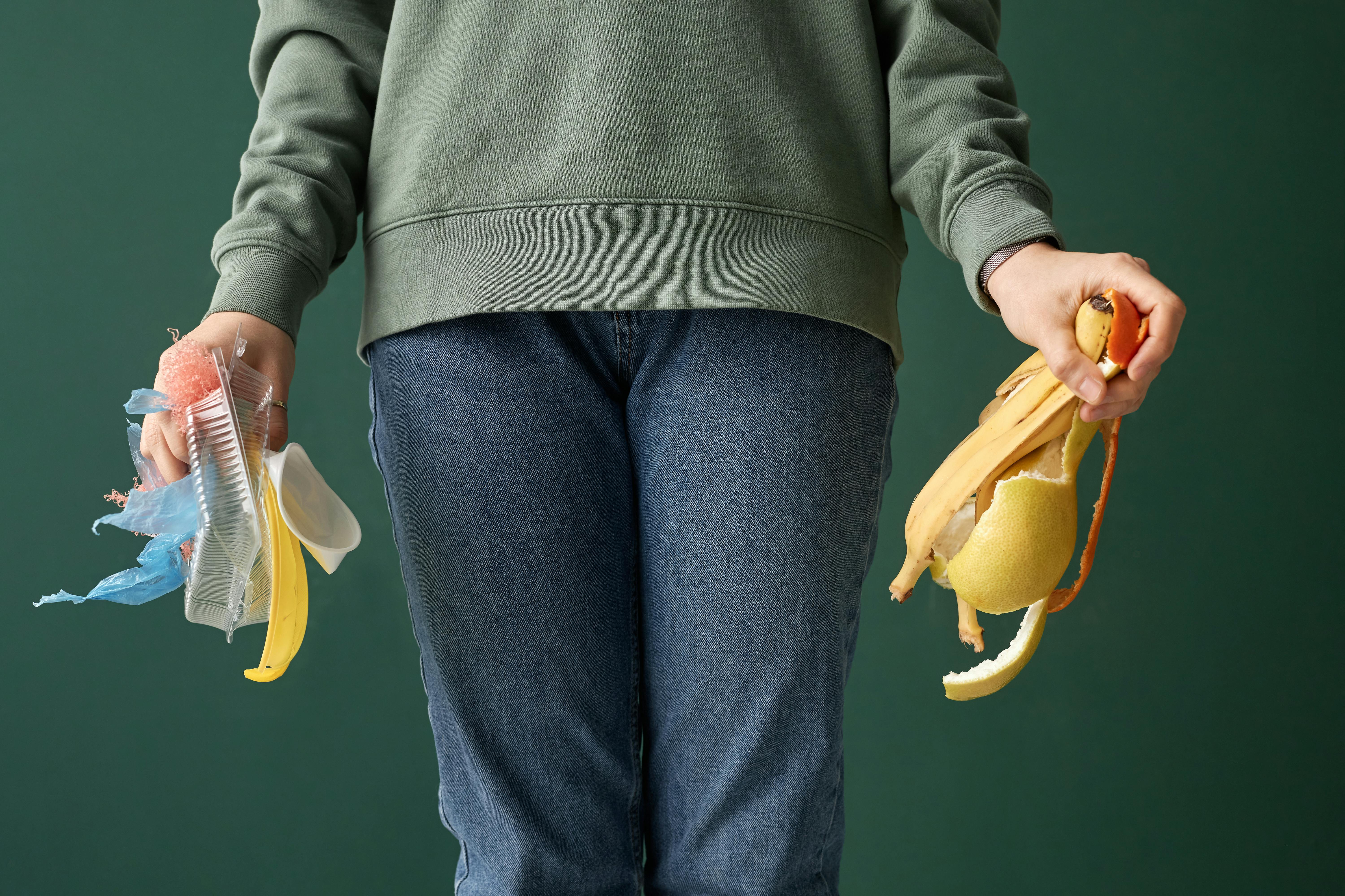 a person classifying the waste generated