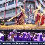 La imagen de Jesús Nazareno de la Indulgencia del templo Beatas de Belén sale en procesión este Martes Santo. El cortejo es llevado en hombros por 80 brazos por turno. La imagen, atribuida al escultor Joseph Blas Rodríguez, refleja el perdón que Jesucristo ofrece a la humanidad.