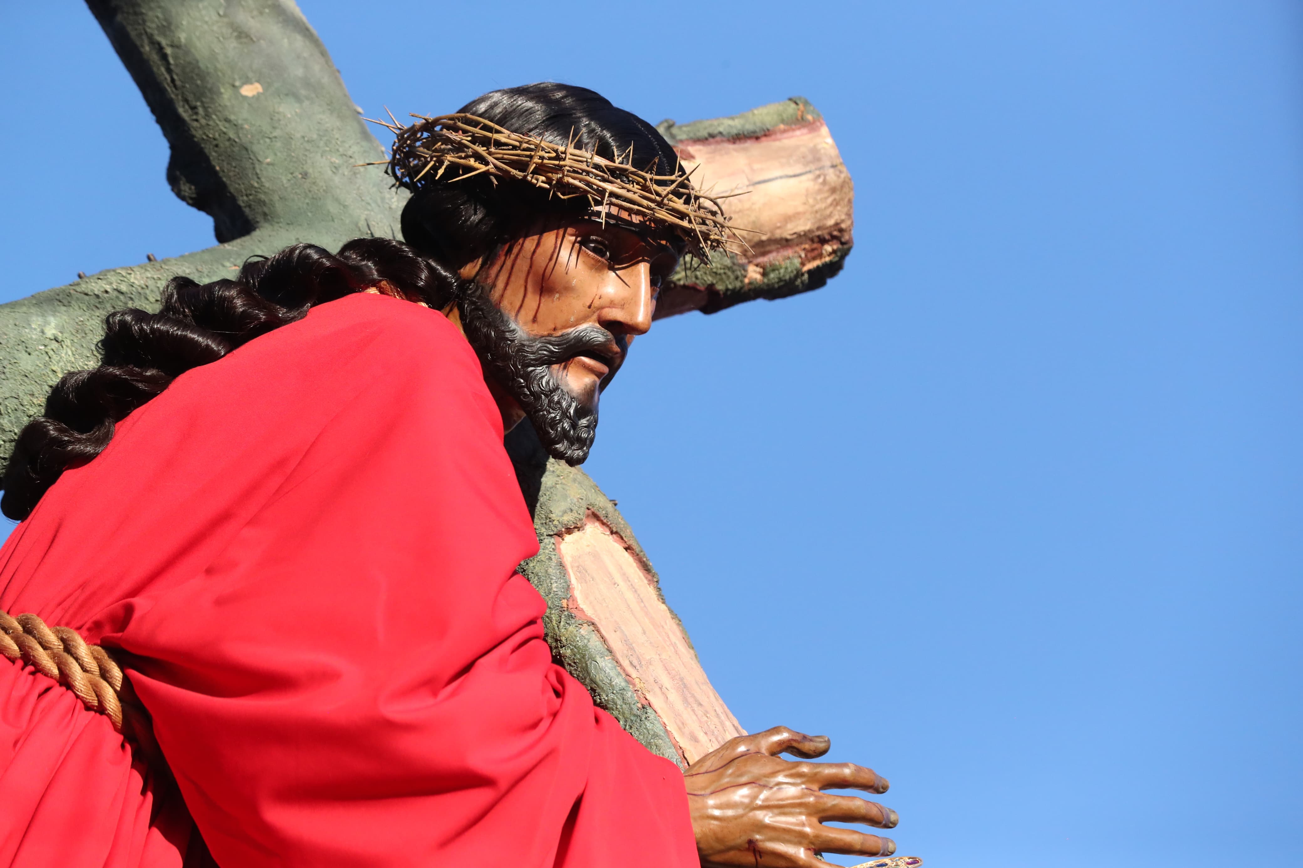 La Consagrada Imagen de Jesús Nazareno de la Iglesia La Merced, en Antigua Guatemala, es característico por la profundidad de su mirada y la serenidad que transmite en medio del sufrimiento. (Foto Prensa Libre: María Reneé Barrientos Gaytan)