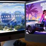 (FILES) This illustration photo created in Los Angeles, California, on December 5, 2023, shows Rockstar Games Grand Theft Auto 6 trailer played on computer screens. The much-awaited release of Grand Theft Auto VI, the latest installment of the popular video game series, has been postponed by several months to May 2026, its publisher said on May 2, 2025. (Photo by Chris DELMAS / AFP)