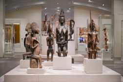 Art is displayed at the reopening press preview of three distinct new gallery suites for the Arts of Africa, the Ancient Americas, and Oceania in the Michael C. Rockefeller Wing at The Met Museum on May 28, 2025 in New York City. The Met's Rockefeller wing will reopen to the public on May 31 after an extensive renovation. (Photo by ANGELA WEISS / AFP)