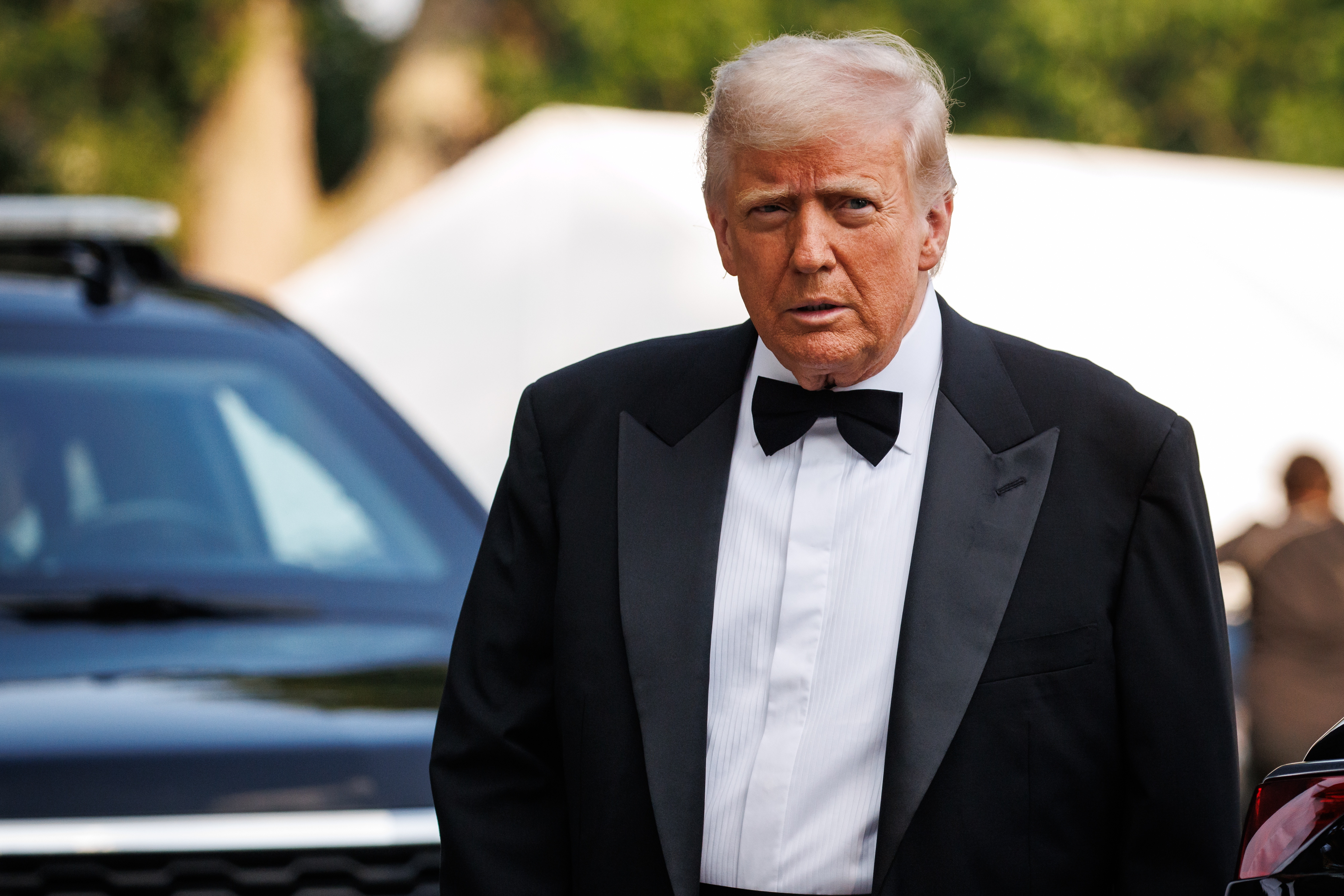 El presidente Donald Trump asiste a un musical en el Centro Kennedy de Washington este 11 de junio. (Foto Prensa Libre: EFE)