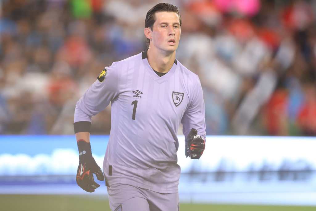 Nicholas Hagen de Guatemala durante el partido contra Panamá de la Copa Oro de la Concacaf 2025.