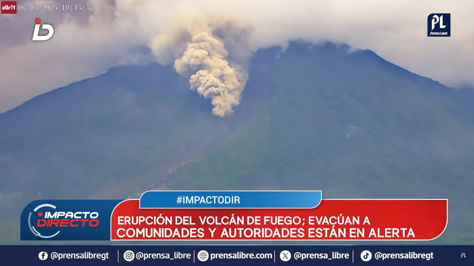 Volcán de Fuego: Insivumeh reporta incremento en el descenso de lahares debido a las lluvias