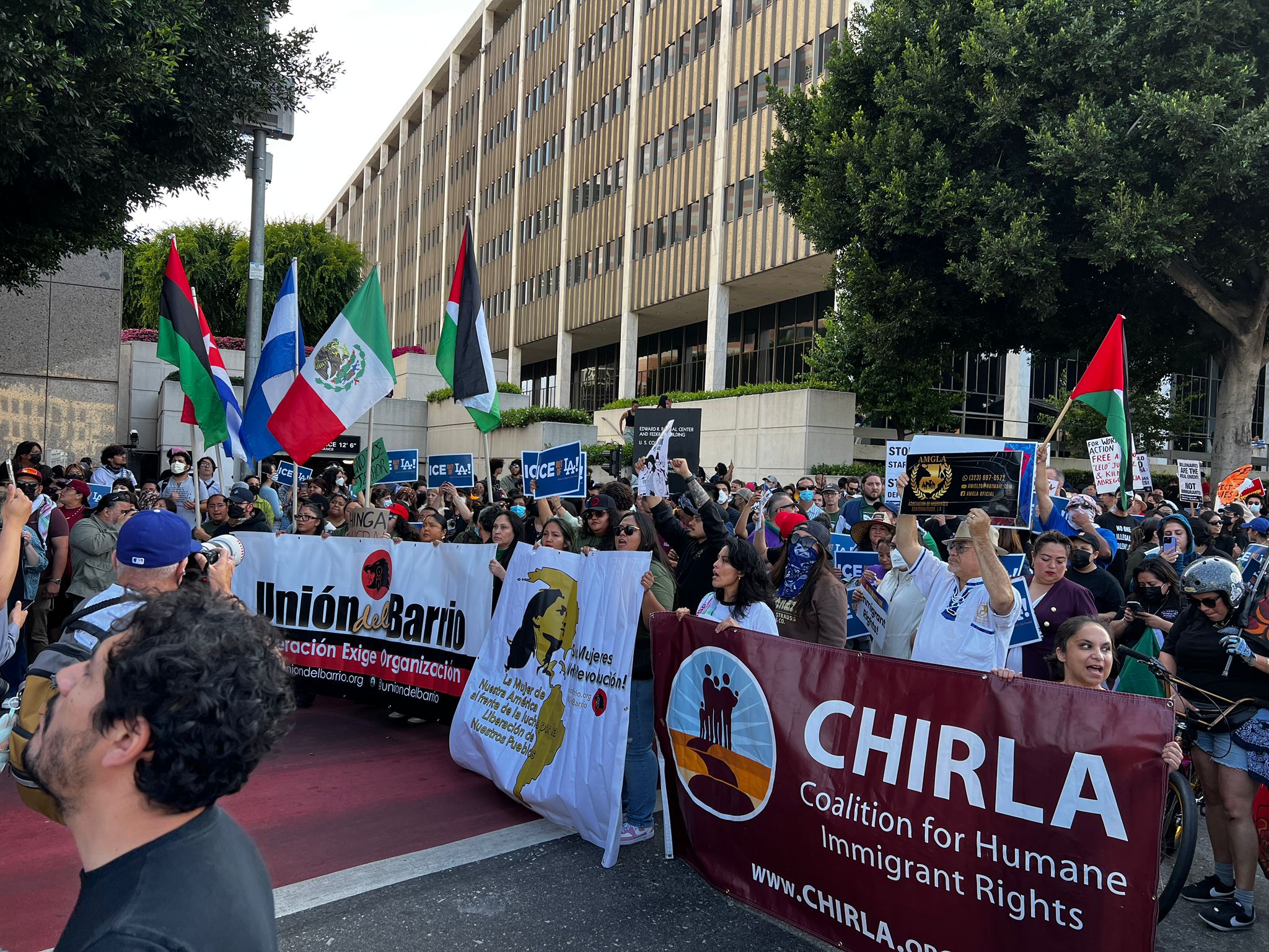 Continúa protesta por las redadas registradas en Los Ángeles, Estados Unidos