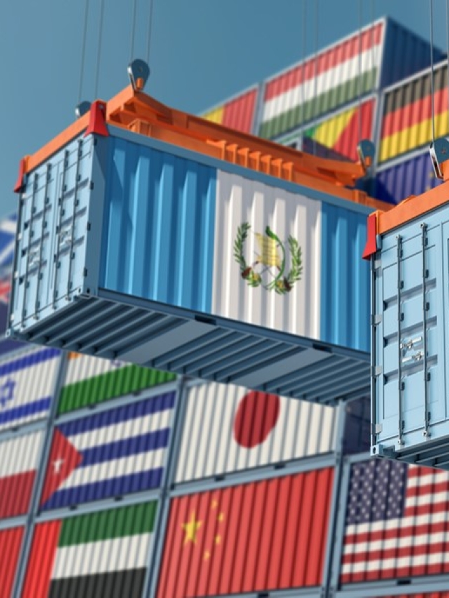 aranceles contenedores con banderas Guatemala Estados Unidos 2 con fondo