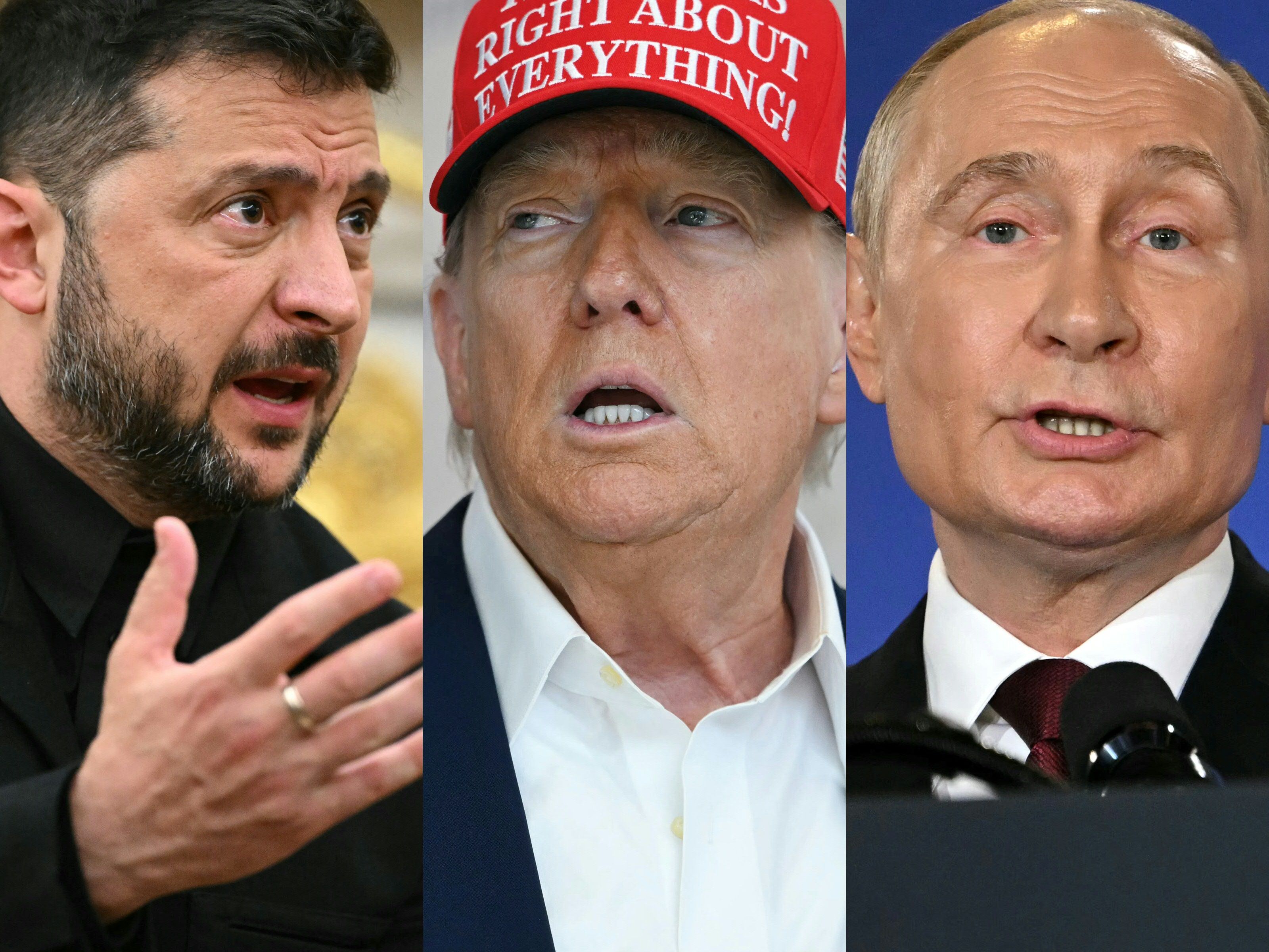 Trump, Zelenski y Putin