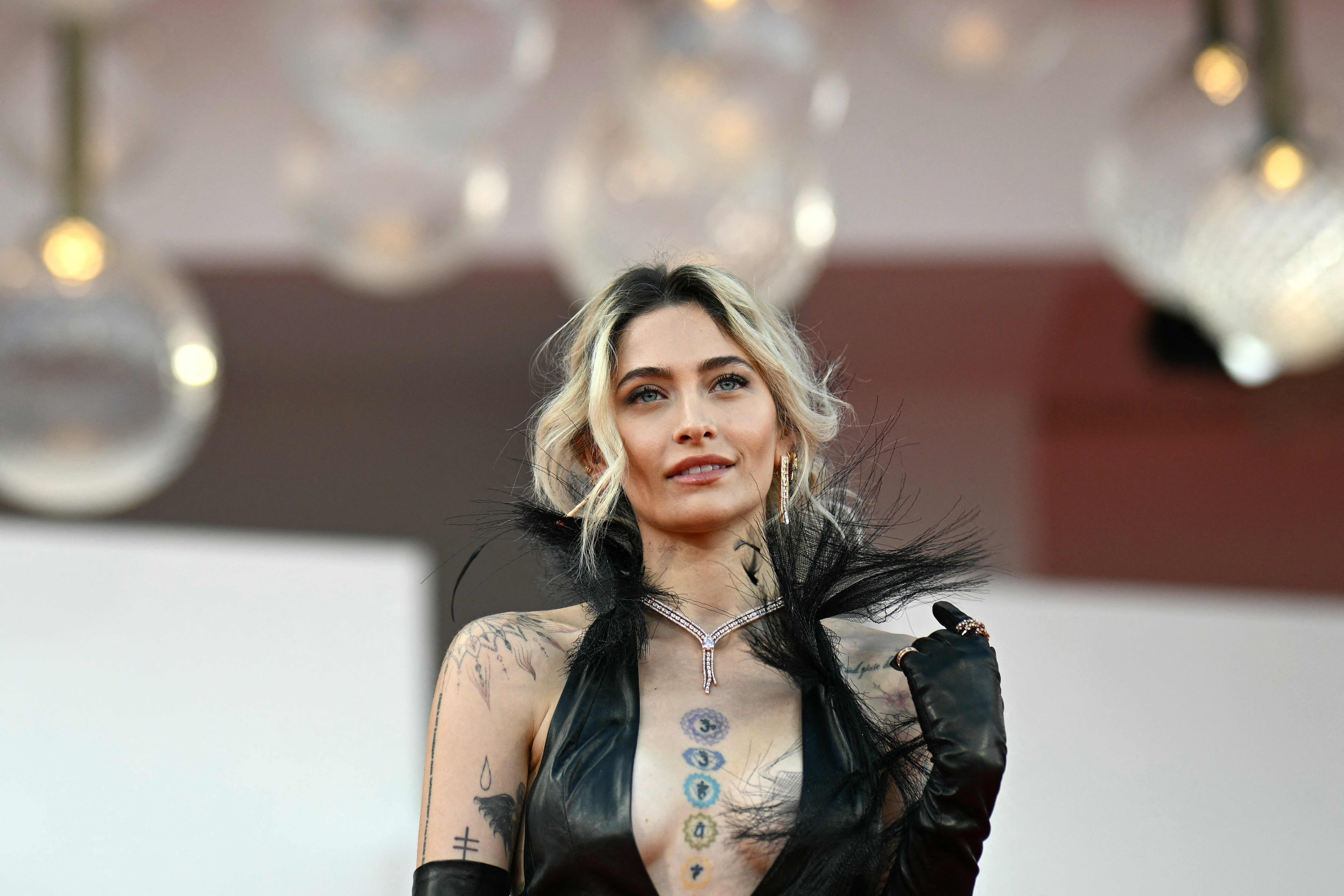 US singer and actress Paris Jackson attends the red carpet for the movie "Frankenstein" presented in competition at the 82nd International Venice Film Festival, at Venice Lido on August 30, 2025. (Photo by Tiziana FABI / AFP)