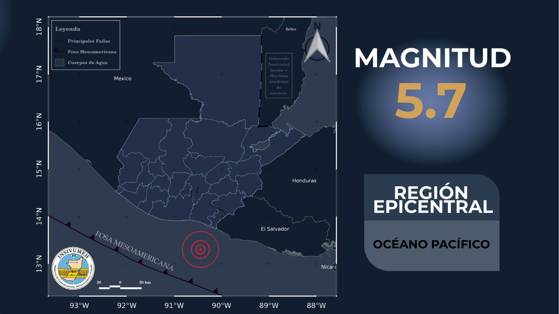 temblor sabado en la madrugada oceano pacifico de guatemala