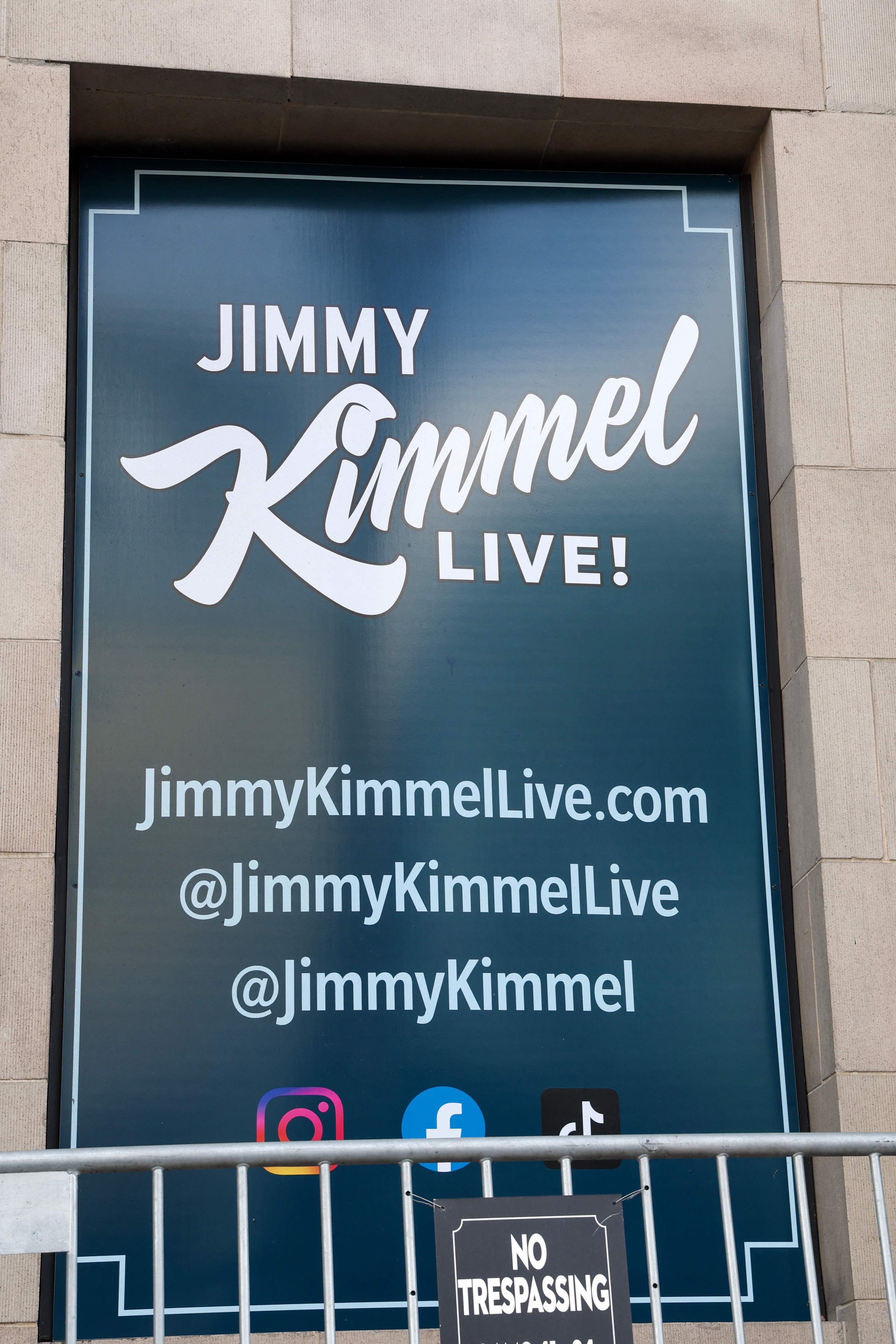 Signage is seen outside El Capitan Entertainment Centre on Hollywood Boulevard, from where the Jimmy Kimmel Live! show is broadcast in Hollywood, California on September 17, 2025. Jimmy Kimmel's late-night television show has been taken off air "indefinitely" after the late-night host was criticized for comments about the motives behind the killing of Charlie Kirk, ABC said. 
"Jimmy Kimmel Live will be preempted indefinitely," an ABC spokesperson told AFP. (Photo by VALERIE MACON / AFP)
