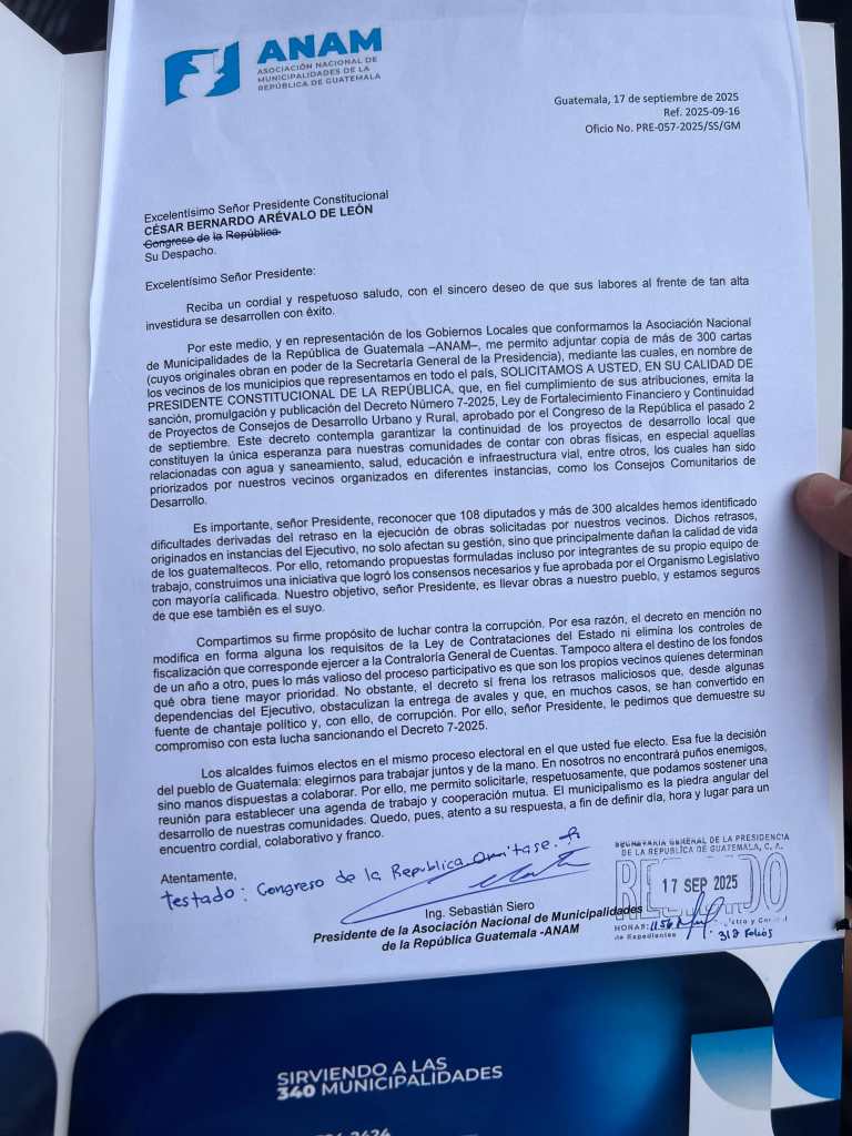 Carta Sebastián Siero Bernardo Arévalo