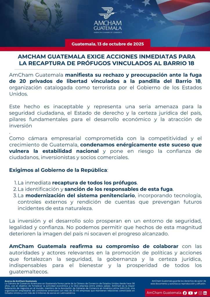 Amcham fuga pandilleros Fraijanes 2 