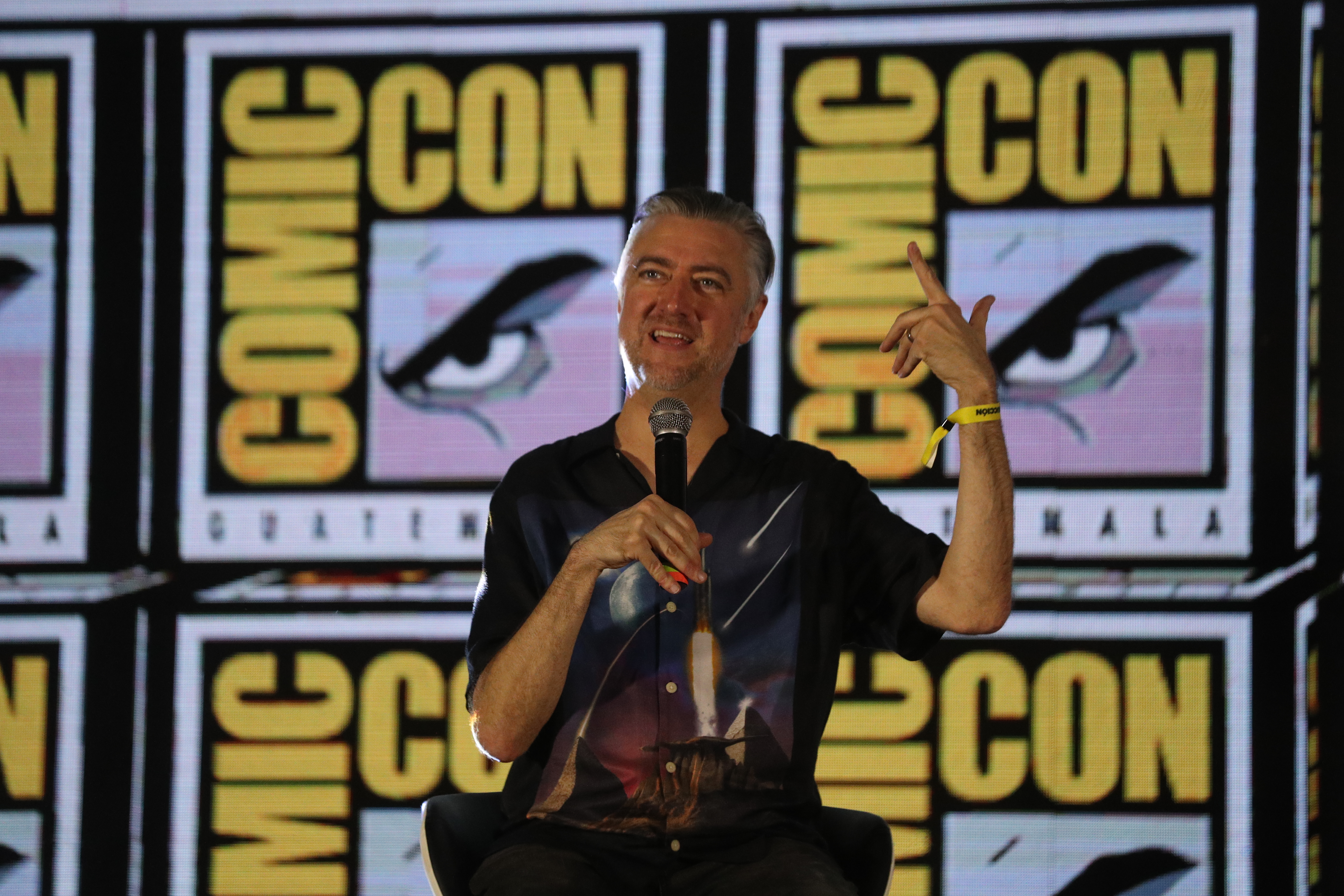 El actor estadounidense Sean Gunn fue otro de los invitados especiales que compartió con el público durante la Comic Con Guatemala. (Foto Prensa Libre: Byron Rivera Baiza)
