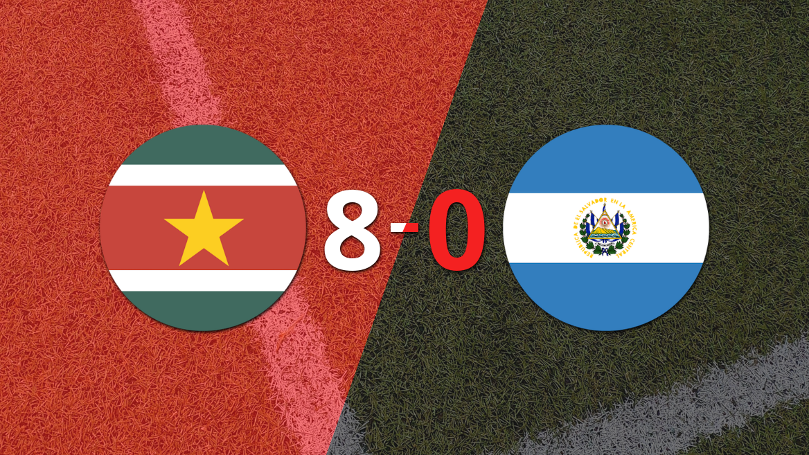 Surinam le pasó por encima 8-0 a El Salvador con doblete de Richonell Margaret