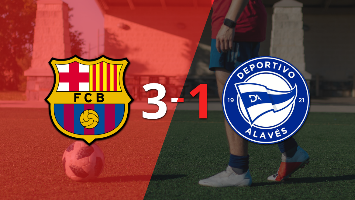 Barcelona logró dar vuelta el marcador y vencer 3-1 a Alavés