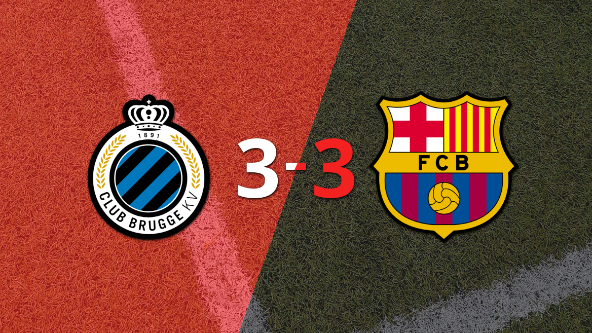 Pese a doblete de Carlos Forbs, Club Brugge empató con Barcelona