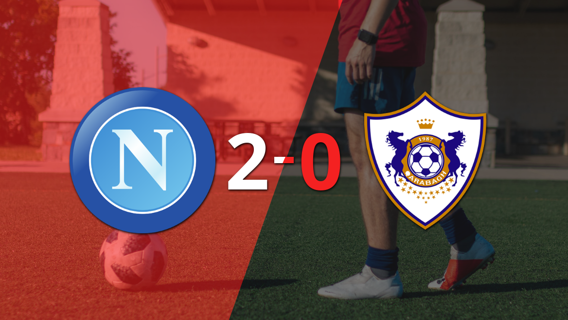 Con dos goles, Napoli se impuso a Qarabag en el estadio Diego Armando Maradona