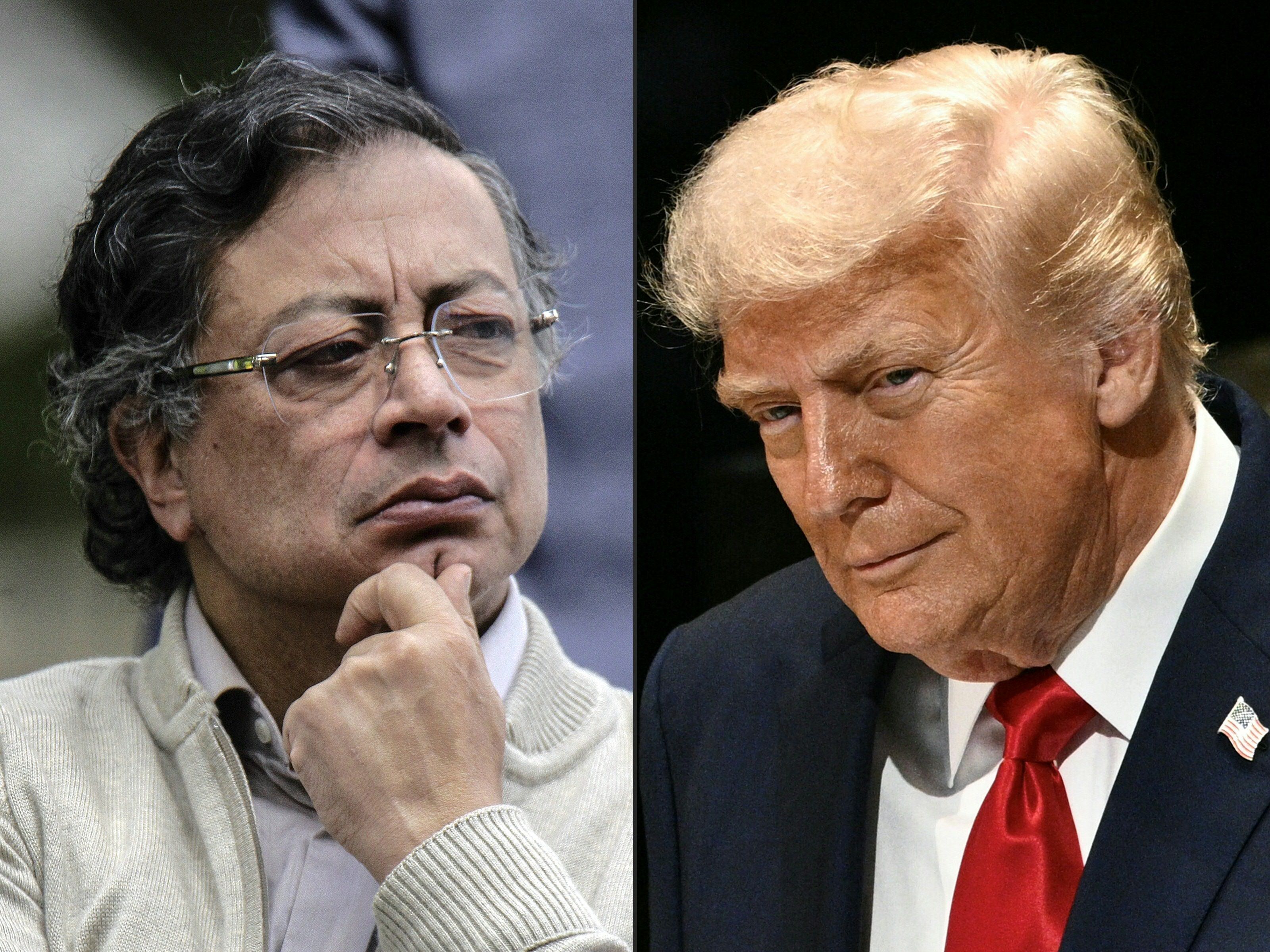 Fotos de archivo que muestran a los presidentes de Colombia, Gustavo Petro, y de Estados Unidos, Donald Trump. (Foto Prensa Libre: Andrea Ariza y Brendan Smialowski / AFP)