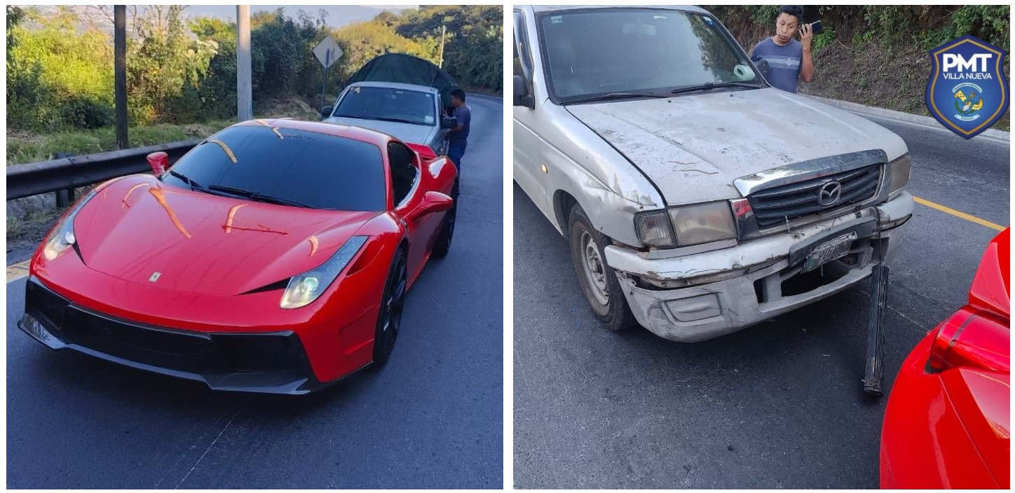 ¿Qué consecuencias dejó el choque entre un Ferrari y un picop en Villa Nueva?
