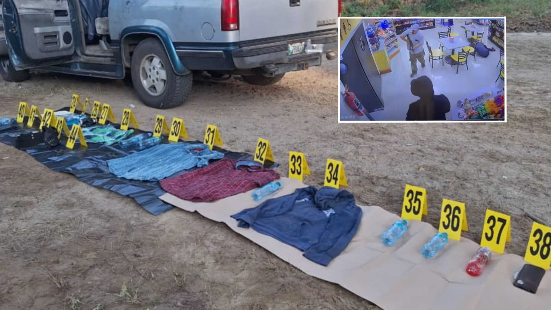 Más de 60 indicios y un fusil: así halló la PNC la camioneta usada en balacera que ocurrió en una gasolinera en Los Amates, Izabal