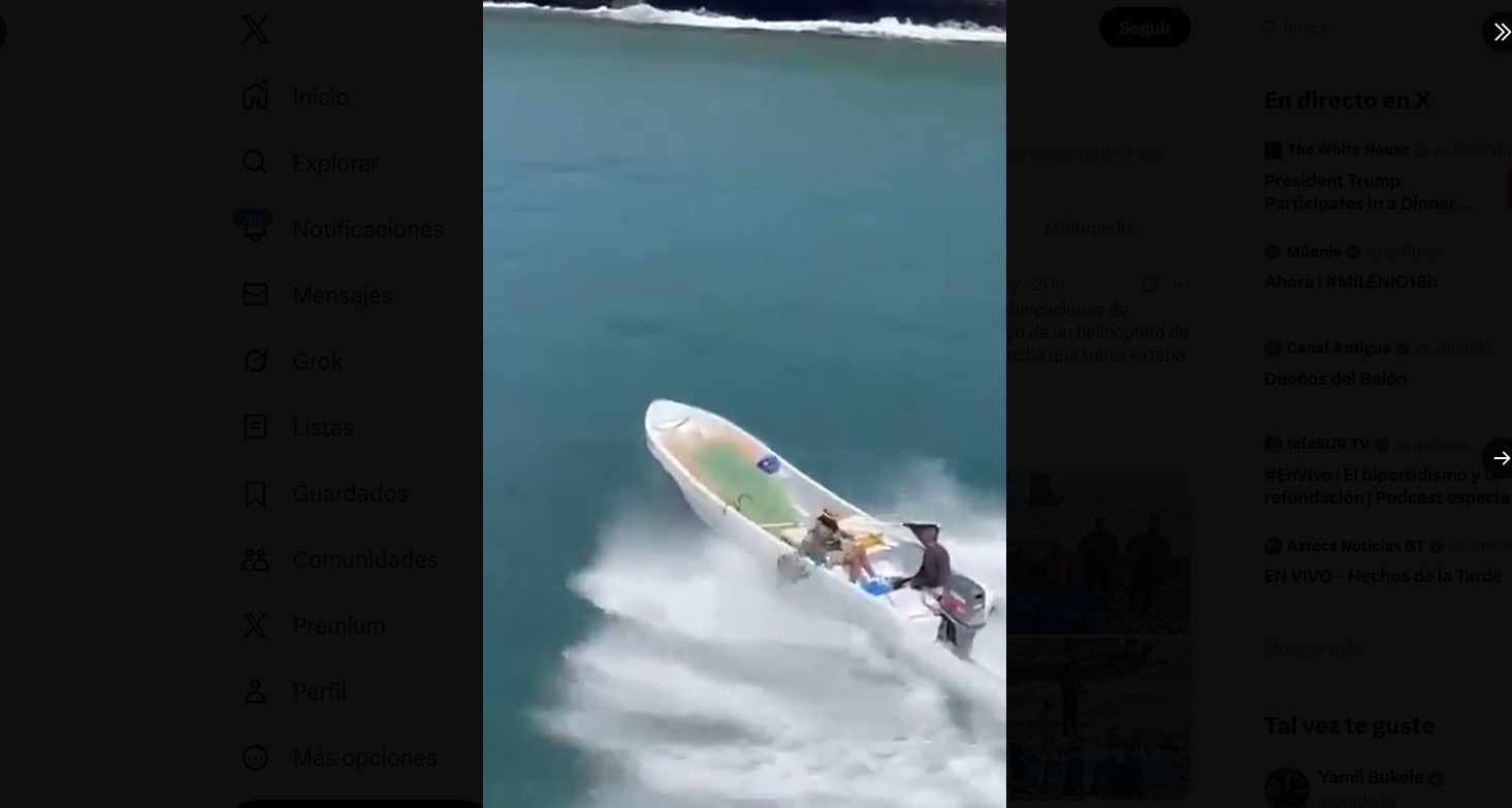 Video capta persecución de presuntos narcos en lancha tiburonera; uno de los capturados es guatemalteco