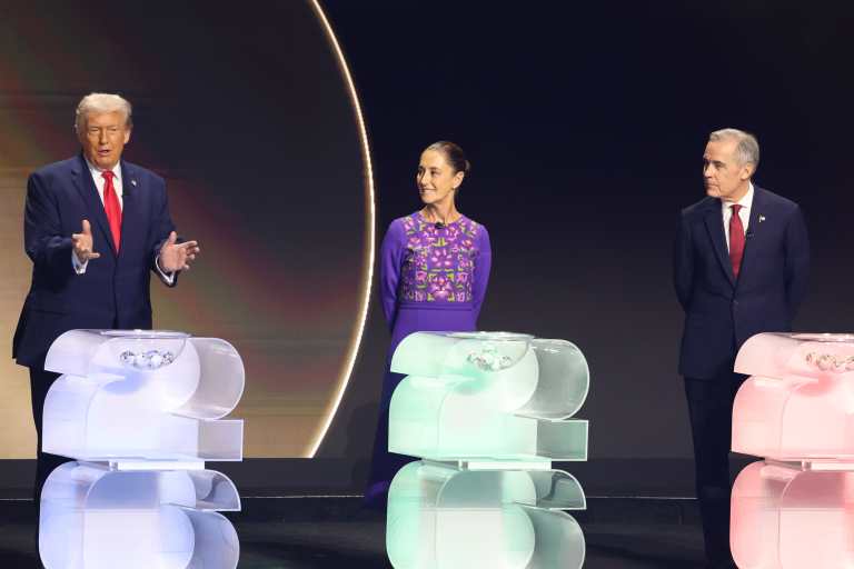 Cómo fue la reunión de Trump con Sheinbaum y Mark Carney en el sorteo del Mundial 2