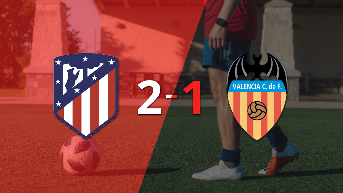 Valencia no pudo con Atlético de Madrid y cayó por 2-1