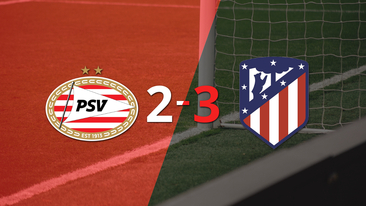 ¡Partidazo! Atlético de Madrid le ganó 3-2 a PSV