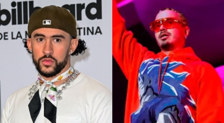 J Balvin y Bad Bunny dejan atrás su distanciamiento y vuelven a cantar juntos en México. (Foto Prensa Libre: AFP y EFE)
