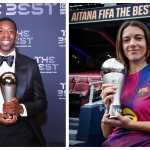 Ousmane Dembélé y la centrocampista española Aitana Bonmatí fueron galardonados este martes con los trofeos The Best.(Foto Prensa Libre: PSG- Barcelona).