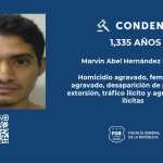 Marvin Abel Hernández Palacios, cabecilla de la MS-13, recibe una condena de 1,335 años de prisión por homicidios, desapariciones y extorsión. (Foto Prensa Libre: Tomada de @FGR_SV)