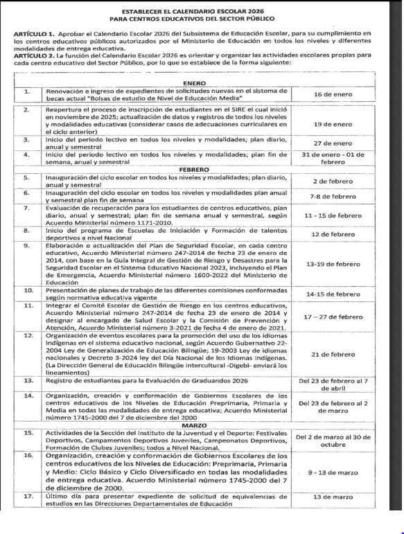 Inicio del ciclo escolar sector público 2026
