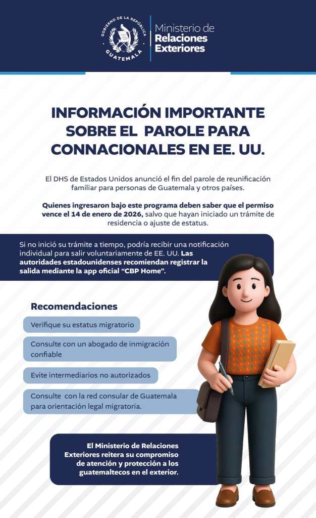 Migración Minex recomendaciones por fin del Parole Humanitario