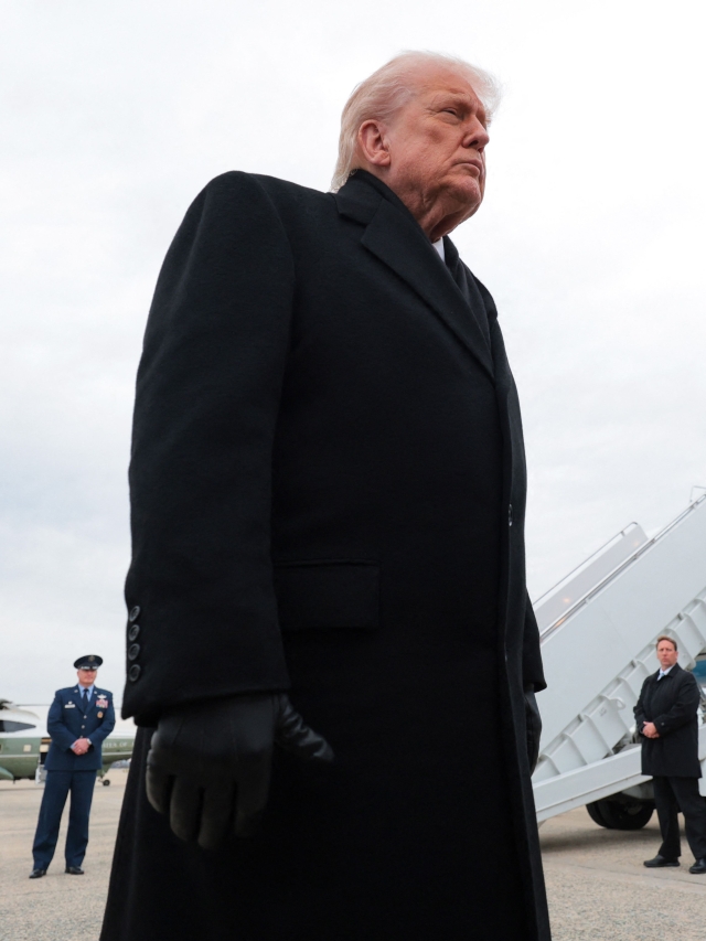 President Trump Attends Dignified Transfer At Dover Air Force Base For National Guard Members Killed In Syria