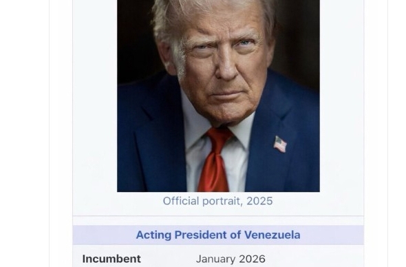 Trump publica imagen manipulada con el cargo de "presidente interino de Venezuela"