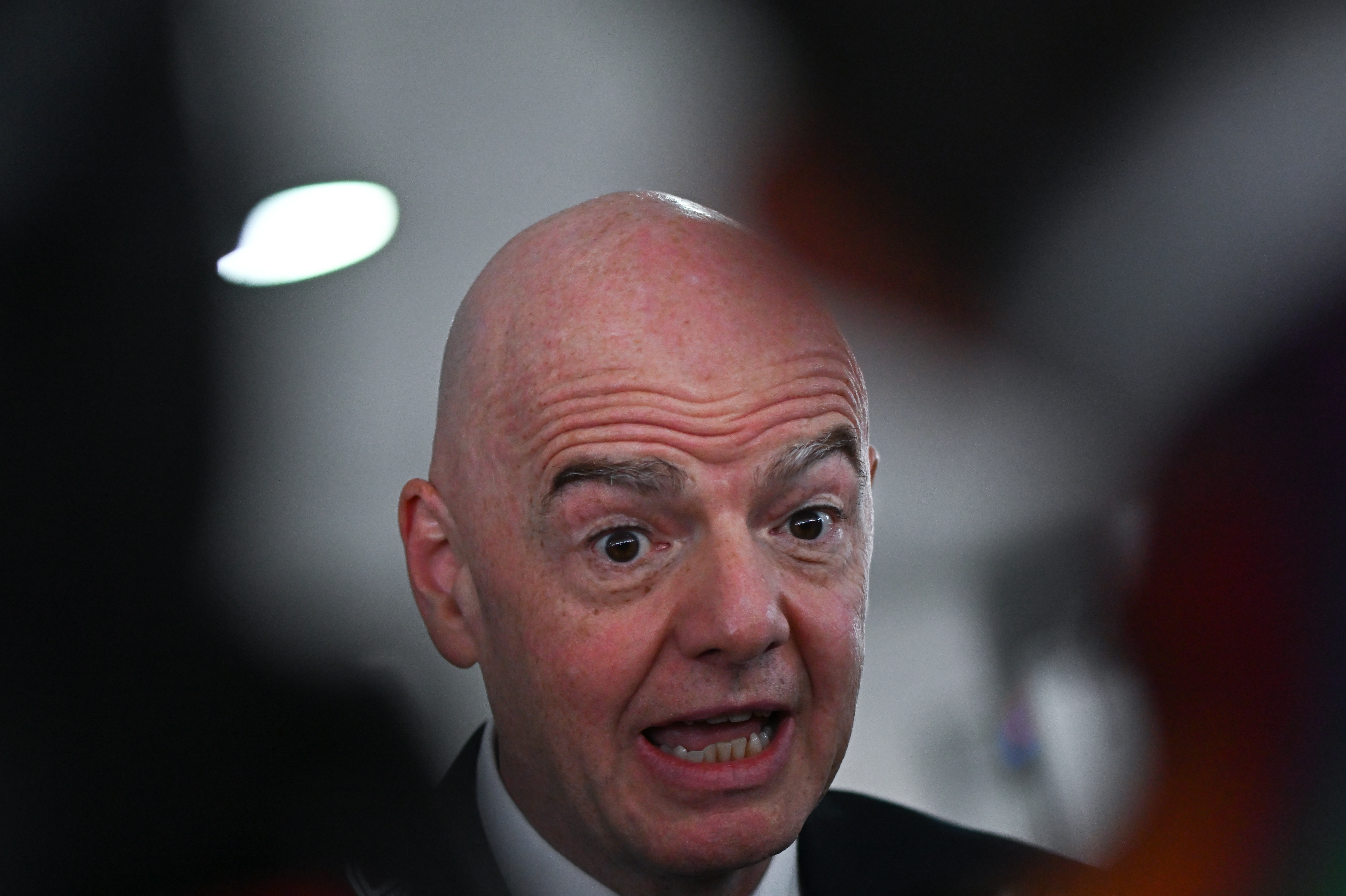 AME8497. BRASILIA (BRASIL), 26/01/2026.- El presidente de la Federación Internacional de Fútbol Asociación (FIFA), Gianni Infantino, habla con periodistas a su salida de una reunión con el presidente de Brasil, Luiz Inácio Lula da Silva, este lunes en el Palacio del Planalto en Brasilia (Brasil). EFE/ Andre Borges