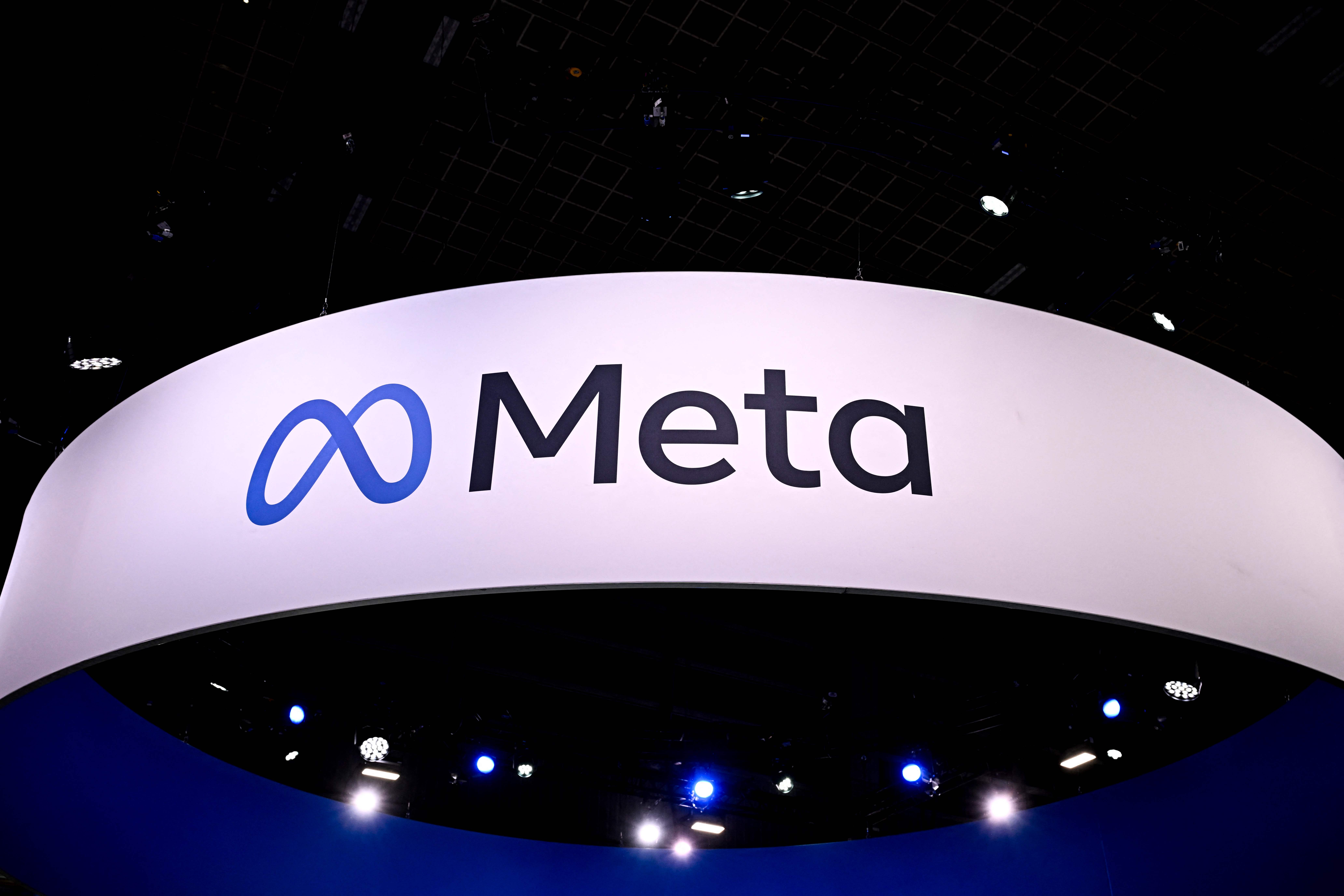 El logotipo de la empresa estadounidense Meta.  (Foto Prensa Libre:  Hemeroteca PL/AFP)