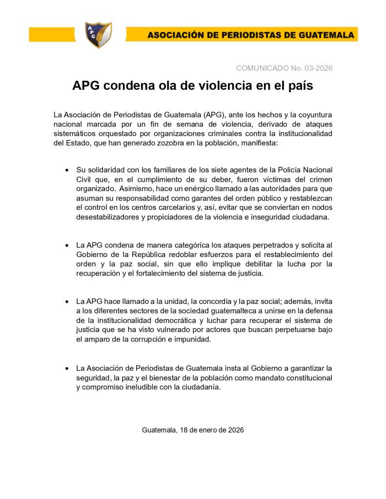 APG ataques armados PNC 