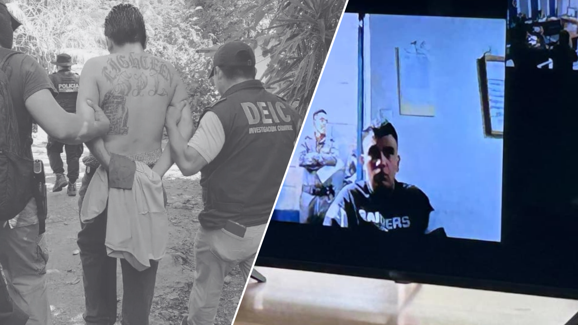 Audiencia por videoconferencia de Milton Najarro, alias Dark, reo fugado de la cárcel de Fraijanes 2