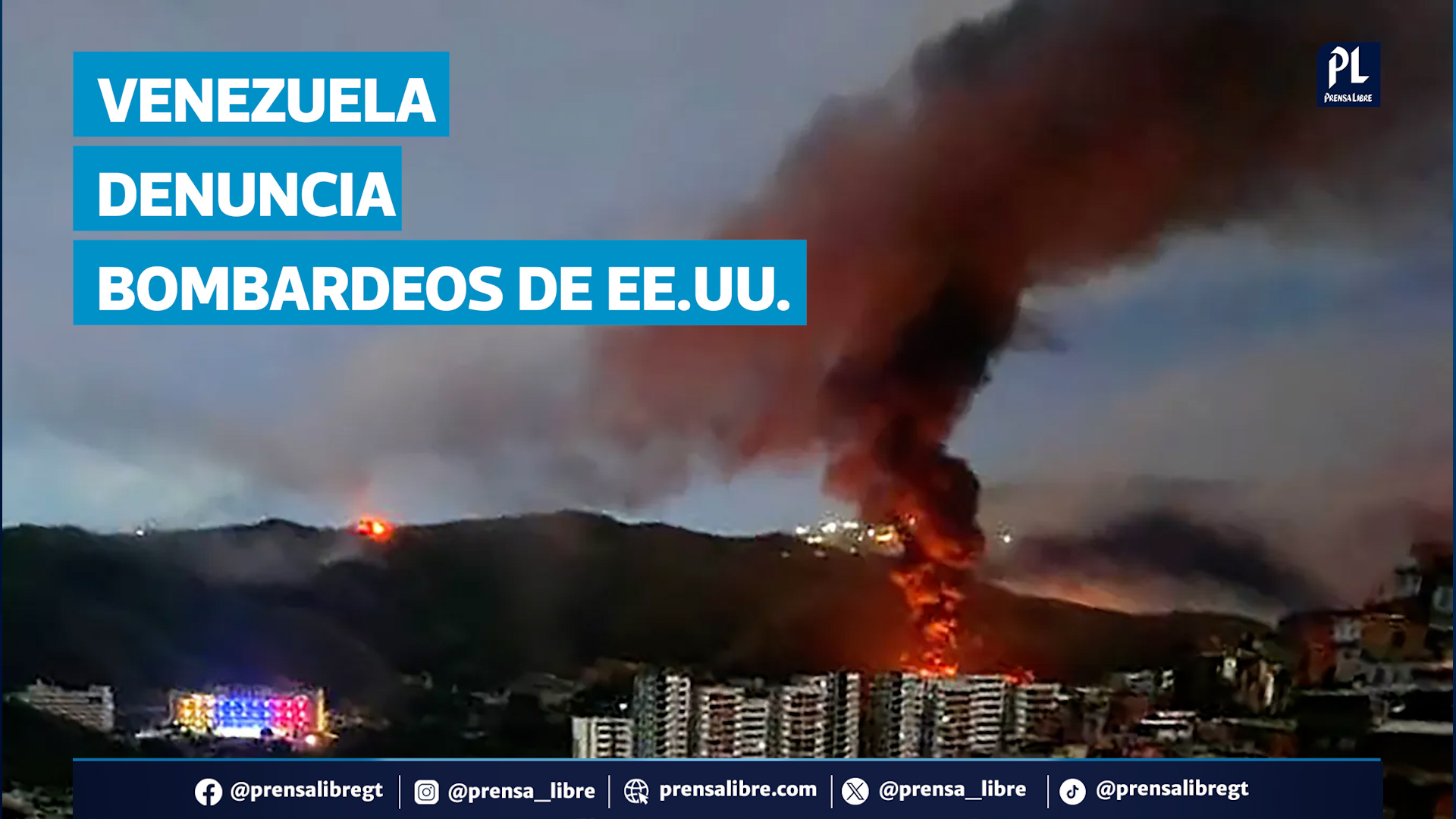 Venezuela denunció este sábado 3 de enero una "gravísima agresión militar" por parte de Estados Unidos y declaró un estado de excepción tras fuertes explosiones registradas en la capital Caracas en la madrugada. "Venezuela rechaza, repudia y denuncia ante la comunidad internacional la gravísima agresión militar perpetrada por el gobierno actual de los Estados Unidos de América contra territorio y población venezolanos", dice un comunicado del gobierno del presidente Nicolás Maduro, quién llamó a movilizaciones.