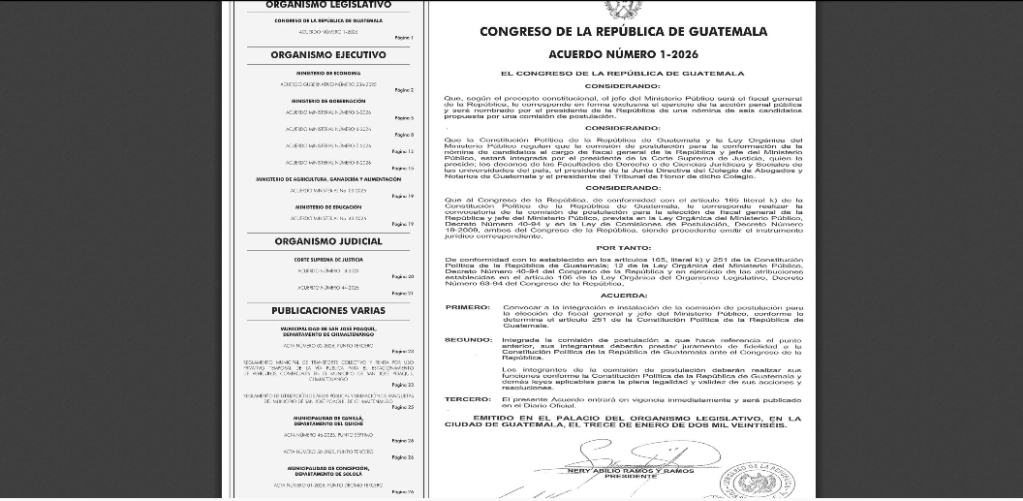 Convocatoria Comisión de Postulación Congreso eleccion MP