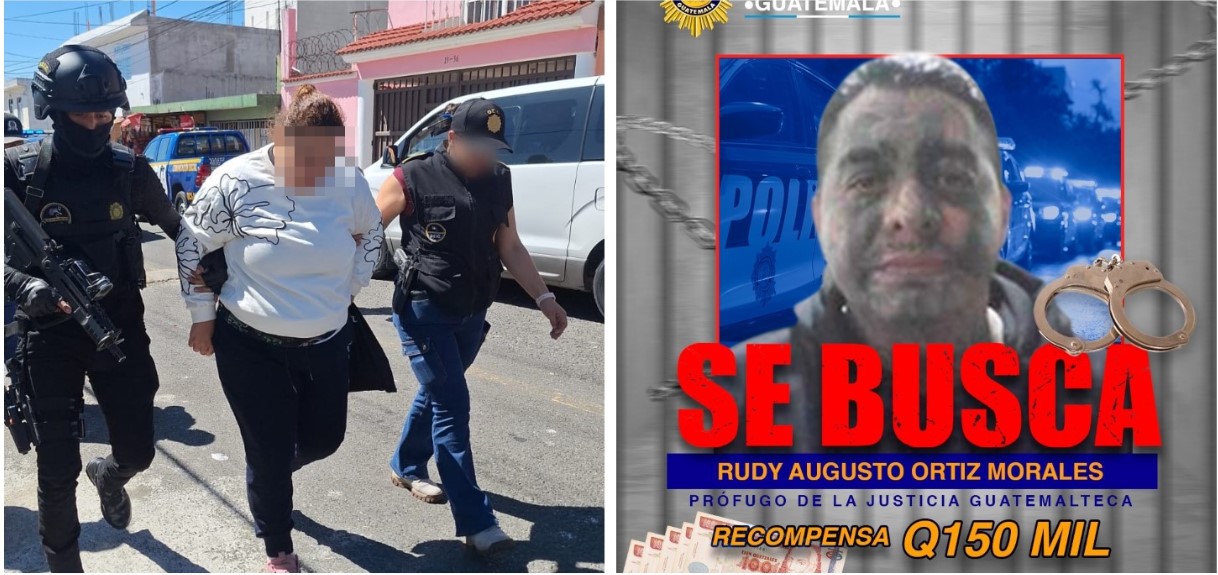 Agentes de la PNC aprehenden a la conviviente de “El Smoking” en zona 8 de Mixco. (Foto Prensa Libre: PNC)