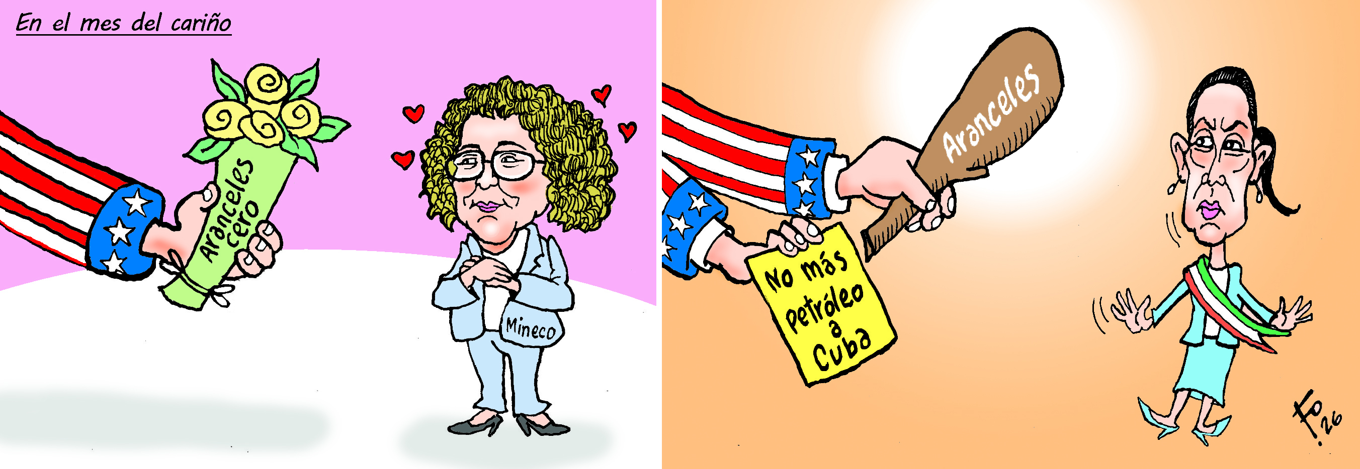 Personajes: Gabriela García Quinn y Claudia Sheinbaum.