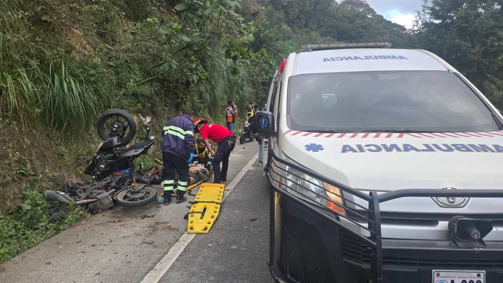 Herido motorista RN 10 Antigua Guatemala