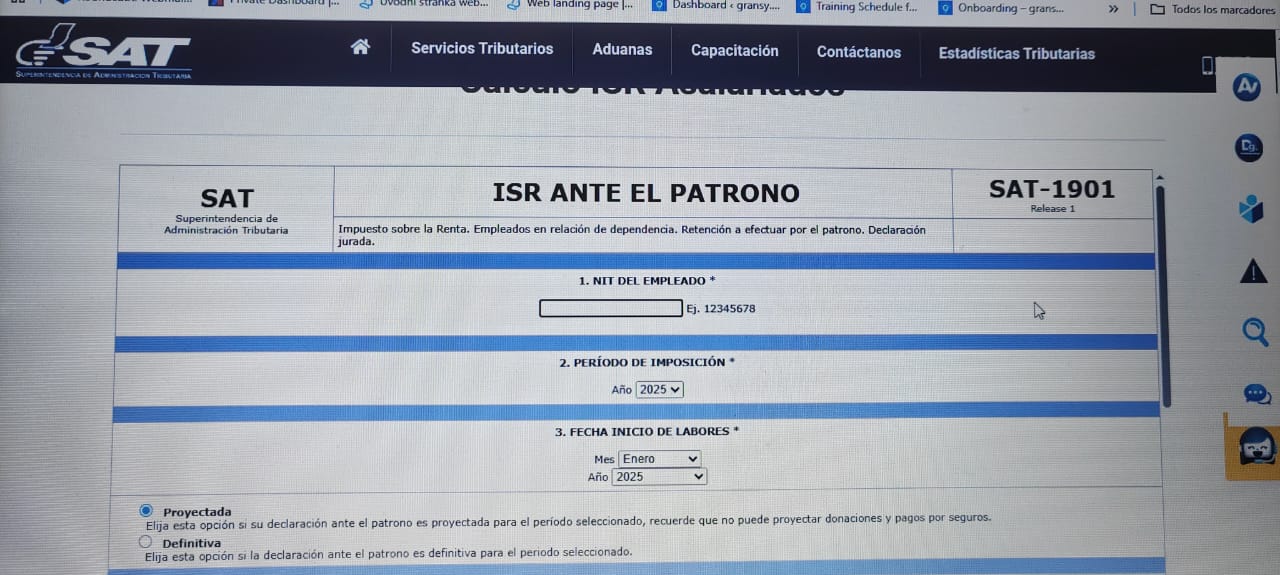 La SAT recuerda que los asalariados con ingresos adicionales pueden tener ajustes en el ISR al cierre del año fiscal, pese a las retenciones mensuales realizadas por el patrono. (Foto, Prensa Libre: captura de pantalla)