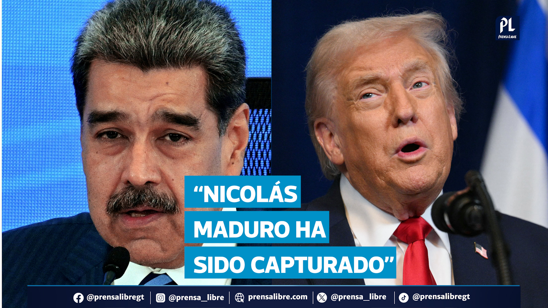 El presidente Donald Trump dijo que el ejército estadounidense capturó y sacó de Venezuela al mandatario Nicolás Maduro después de lanzar un "ataque a gran escala" contra la nación caribeña. "Estados Unidos ha llevado a cabo con éxito un ataque a gran escala contra Venezuela y su líder, el presidente Nicolás Maduro, quien fue, junto a su esposa, capturado y sacado del país", aseguró Trump.